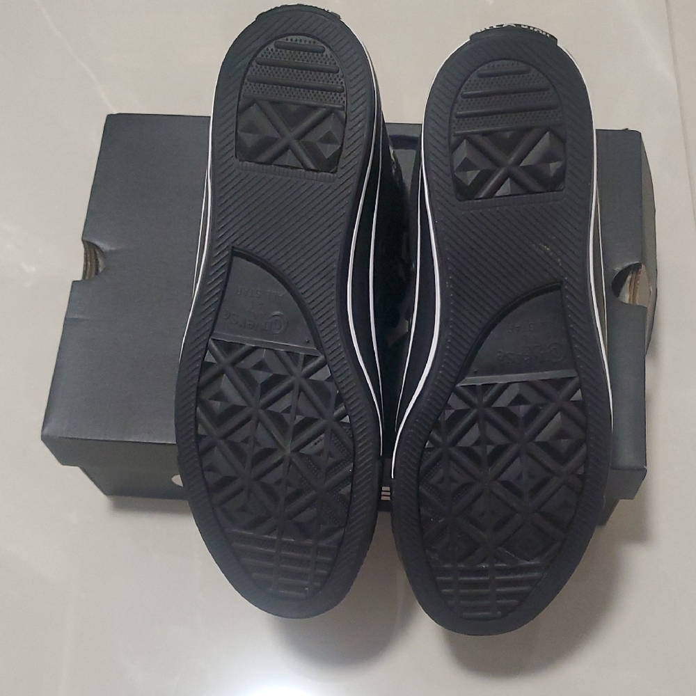 Converse Black High-Top Sneakers with White Trim - Picture 3 of 6
